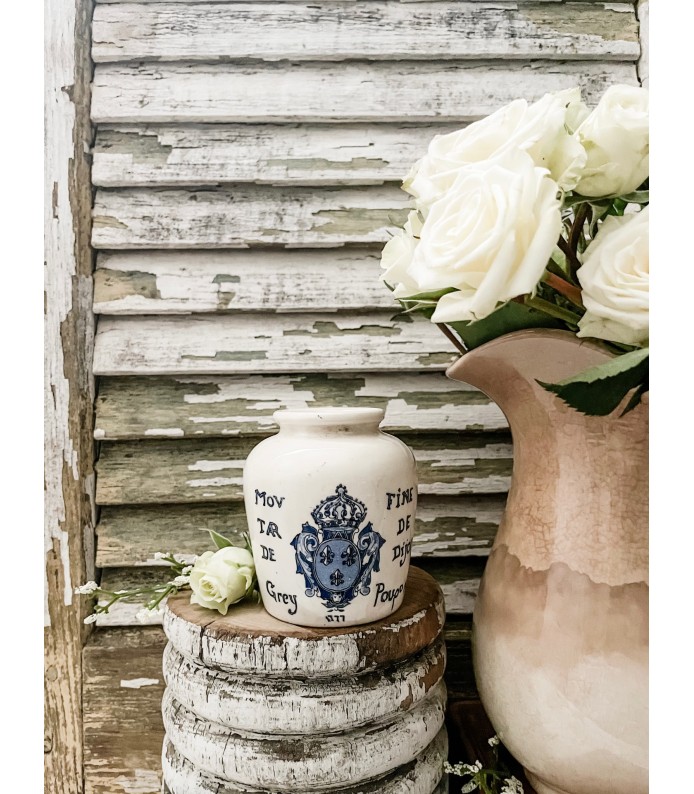 Antique Rare French Mustard Pot - stamped